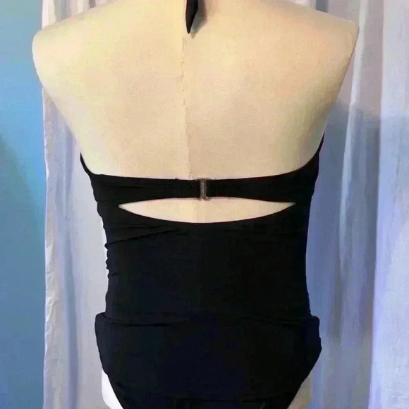 JANTZEN Swimsuit 1 Piece Ruffled Overlay. Removable Strap Black Size 8 - Picture 6 of 11